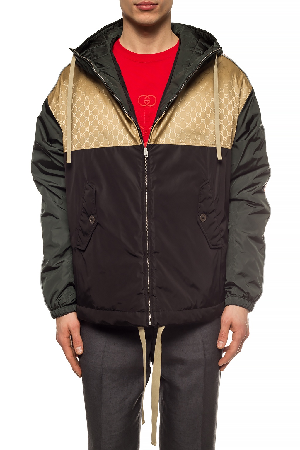 Black Rain jacket with logo Gucci Vitkac GB